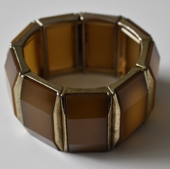 Yellowish Brown Chunky Geometric Bracelet - Picture 1 of 4